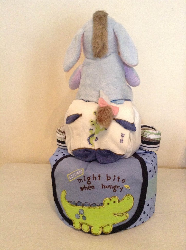 Eeyore Will Work For Milk Baby Boy Diaper Cake 3