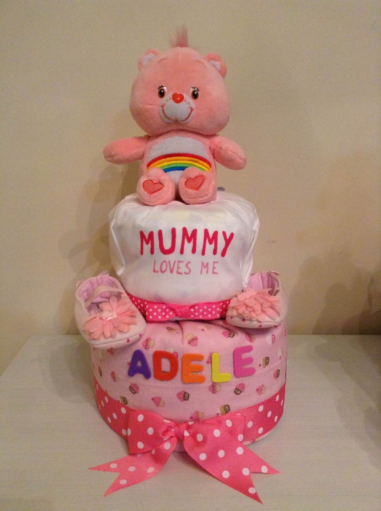 Mummy Loves Me Diaper Cake Baby Gift