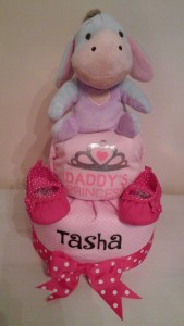 Eeyore Baby Girl Tasha Diaper Cake 1 Eeyore Baby Girl Tasha Diaper Cake 1