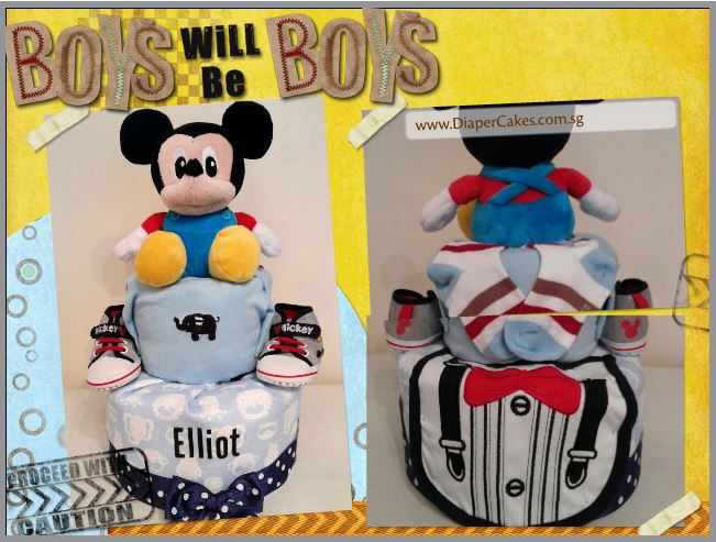 Mickey Baby Boy Elliot Diaper Cake Mickey Baby Boy Elliot Diaper Cake