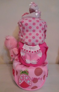 Three Tier Baby Girl  Andrea Diaper Cake 2