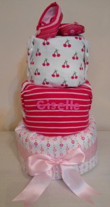 Three Tier Baby Girl  Giselle Diaper Cake 1