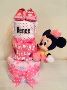 Renee Baby Girl three-tier Diaper Cake 1