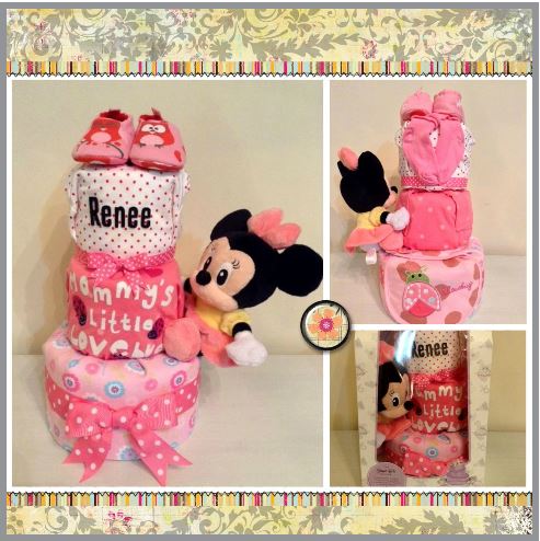Renee Baby Girl three-tier Diaper Cake 5