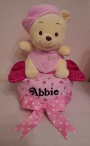 Single Tier Diaper Cake Baby Gift Abbie Ho Single Tier Diaper Cake Baby Girl Abbie 1