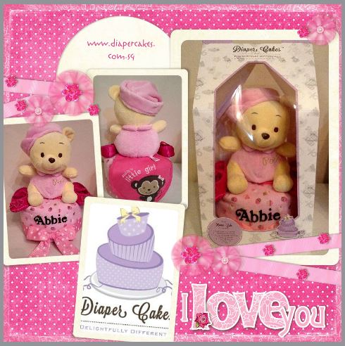 Single Tier Diaper Cake Baby Gift Single Tier Diaper Cake Baby Girl Abbie 5
