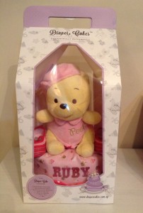 Single Tier Diaper Cake Baby Girl Ruby 3