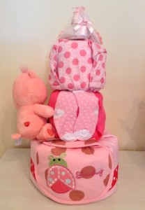 Three Tier Charlotte Baby Girl Diaper Cake 2