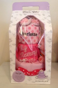 Three Tier Charlotte Baby Girl Diaper Cake 3