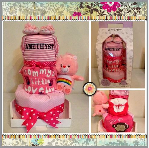 3 Tier Diaper Cake Baby Gift Amethyst 5