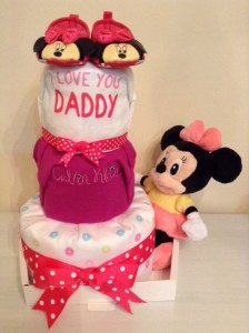 3 Tier Minnie Mouse Baby Girl Diaper Cake 1
