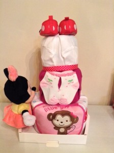 3 Tier Minnie Mouse Baby Girl Diaper Cake 2
