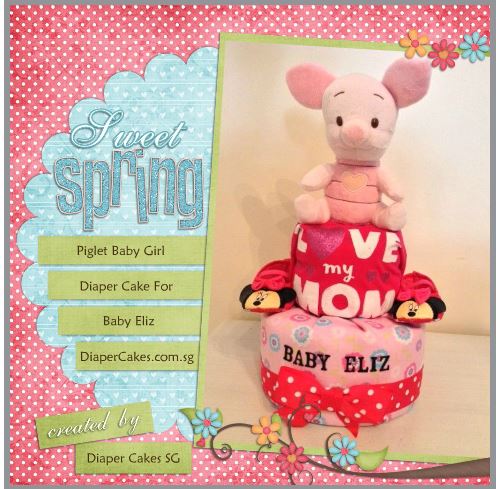 Diaper Cake Baby Gift Girl Eliz 5