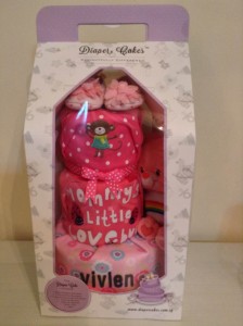 3 Tier Baby Girl Vivien Baby Gift Diaper Cake 1
