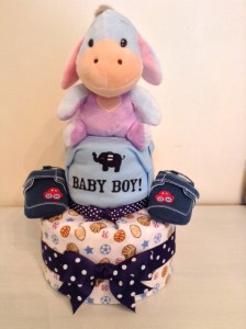 2 Tier Eeyore Baby Boy Diaper Cake 1