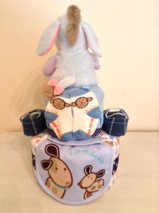 2 Tier Eeyore Baby Boy Diaper Cake 2
