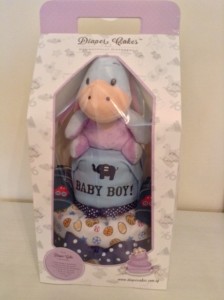 2 Tier Eeyore Baby Boy Diaper Cake 3