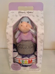 2 Tier Eeyore Baby Boy Liam Diaper Cake 1