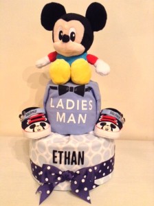 2 Tier Mickey Diaper Cake Baby Gift Baby Boy Ethan 1