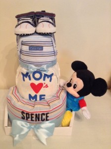 3 tier Mickey Diaper Cake Baby Gift Boy Spence 1