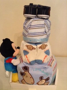 3 tier Mickey Diaper Cake Baby Gift Boy Spence 2