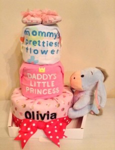 Baby Gift 3 Tier Diaper Cake Girl Olivia 1