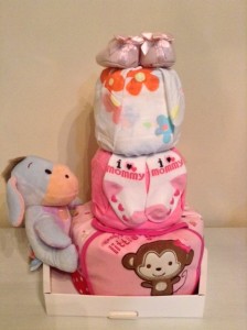Baby Gift 3 Tier Diaper Cake Girl Olivia 2
