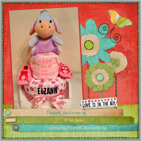 Eeyore 2 Tier Elzann Diaper Cake Baby Gift 3