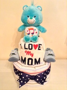 Music Care Bear Baby Boy Diaper Cake Unique Baby Gift 1