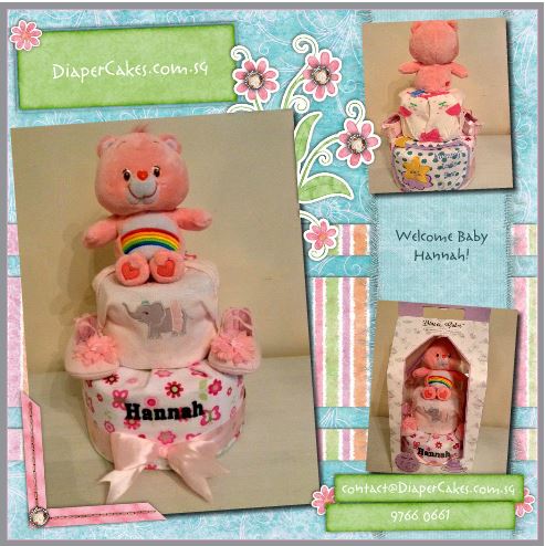 Rainbow Care Bear Diaper Cake Baby Gift Girl Hannah 5