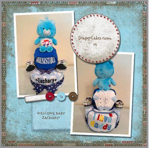 2 Tier -DiaperCakesSingapore-BabyGifts-CareBear-Boy 5