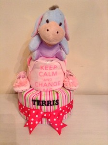 2 Tier Eeyore Baby Gift Diaper Cake Girl Terris 1