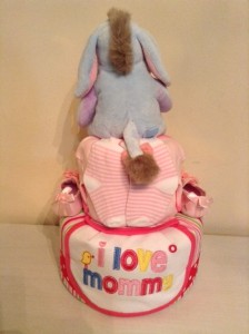 2 Tier Eeyore Baby Gift Diaper Cake Girl Terris 2