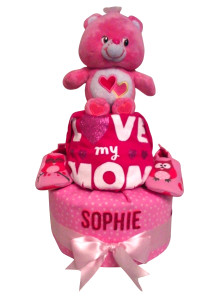 2-Tier Love A Lot Care Bear Diaper Cake Baby Gift Baby Girl Sophie