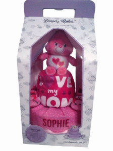 2-Tier Love A Lot Care Bear Diaper Cake Baby Gift Baby Girl Sophie