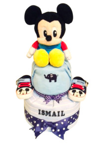 2-Tier Mickey Mouse Diaper Cake Baby Gift Baby Boy Ismail 1