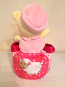 One Tier Pink Pooh Diaper Cake Baby Gift Avril 2