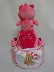 2 Tier -DiaperCakesSingapore-BabyGifts-LoveCareBear-Girl 2