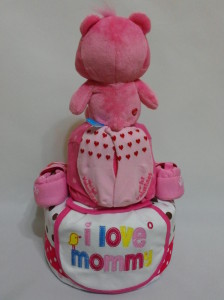 2 Tier -DiaperCakesSingapore-BabyGifts-LoveCareBear-Girl 2