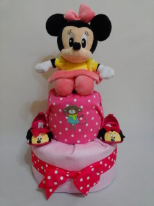 2 Tier -DiaperCakesSingapore-BabyGifts-MinnieMouse-Girl 1