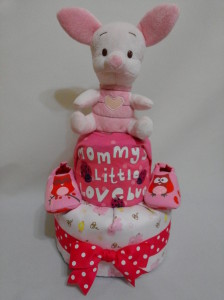 2 Tier -DiaperCakesSingapore-BabyGifts-Piglet-Girl 1
