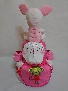 2 Tier -DiaperCakesSingapore-BabyGifts-Piglet-Girl 2