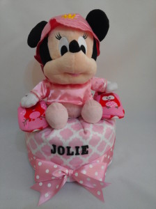 1 Tier -DiaperCakesSingapore-BabyGifts-MinnieMouse-Girl-Jolie-1