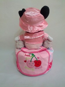 1-Tier-Minnie-Mouse-Diaper Cake-Baby Gifts Singapore- Girl-Enya-2