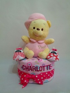 1-Tier-Winnie-The-Pooh-Diaper Cake-BabyGifts Singapore-Girl-Charlotte-1