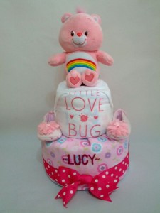 2-Tier-Rainbow-Care-Bear-Diaper Cake-Baby Gifts Singapore- Girl-Lucy-1