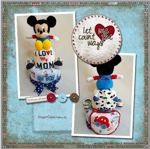 2Tier-DiaperCakesSingapore-BabyGifts-Mickey-Boy-AhBoy-5