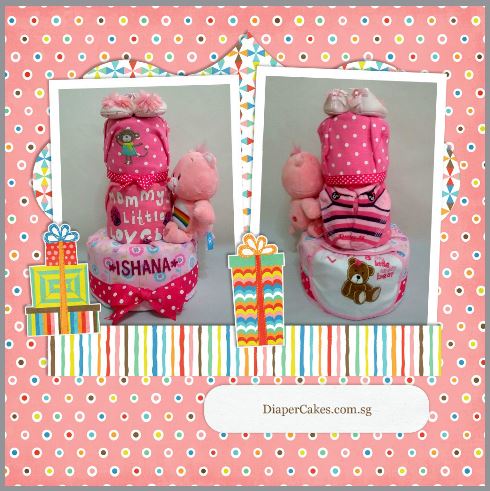 3-Tier-Rainbow-Care-Bear-Diaper Cake-Baby Gifts Singapore- Girl-Ishana-3