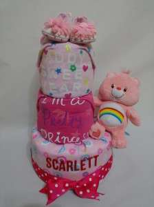 3-Tier-Rainbow-Care-Bear-Diaper Cake-Baby Gifts Singapore- Girl-Scarlett-1