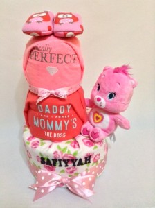 3Tier -DiaperCakesSingapore-BabyGifts-HeartCareBear-Safiyyah-Girl-1